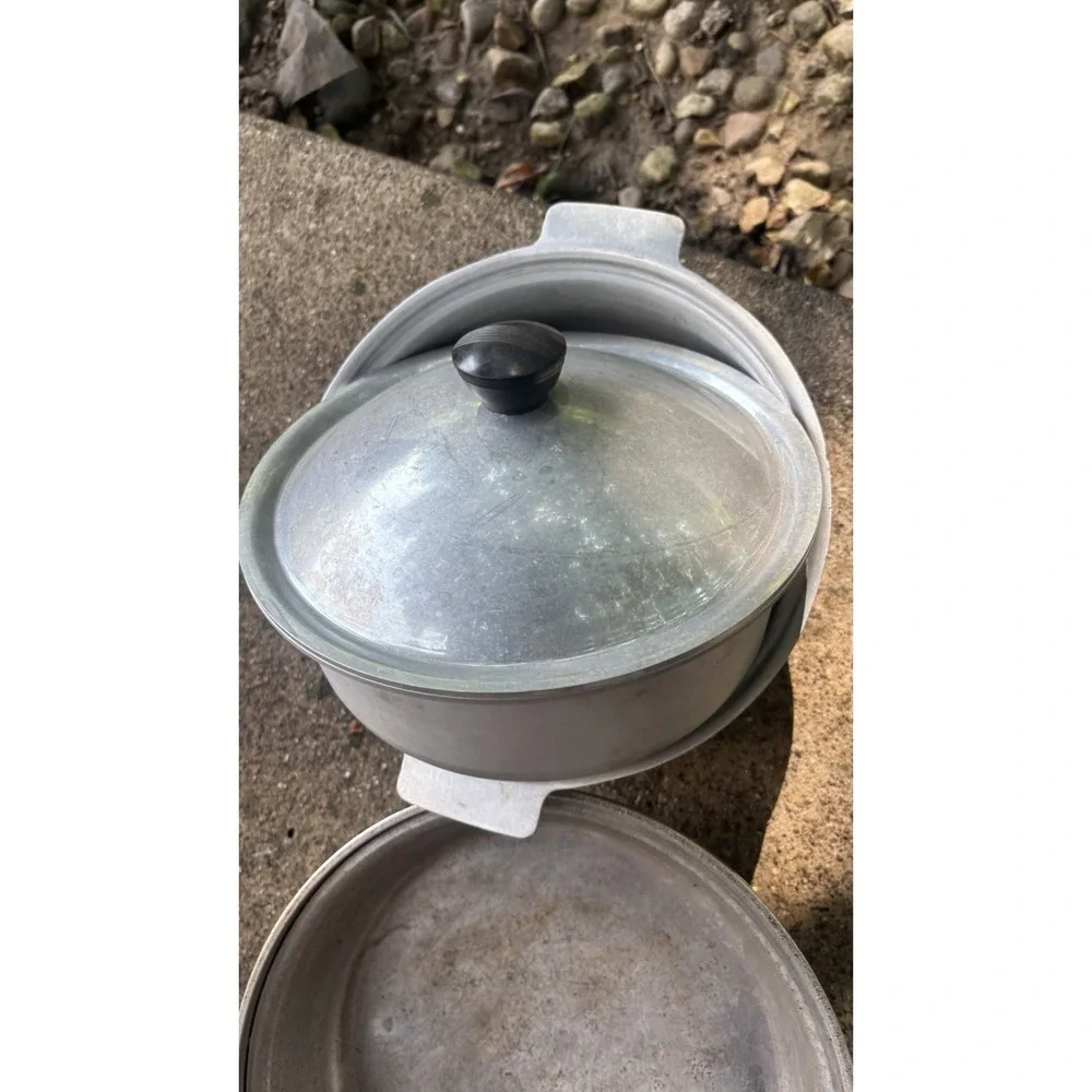VTG Kitchen Craft Aluminum Cookware Lot Of 12 Including Lids Double Broiler Pots